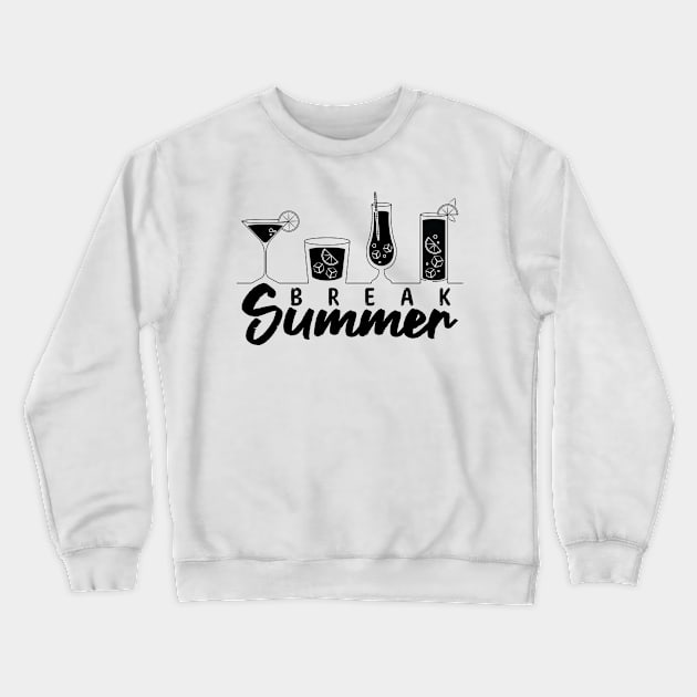 Summer Break Lineart Cocktails Crewneck Sweatshirt by ElusiveIntro